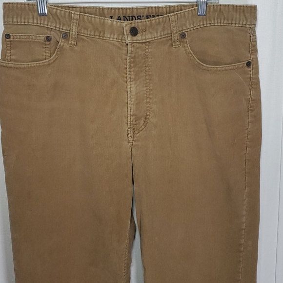 Lands' End Traditional Fit Tan Corduroy Pants - Picture 3 of 11